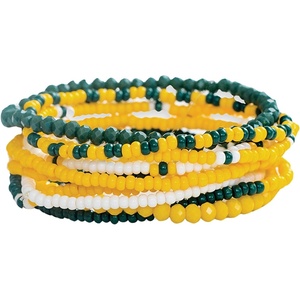 image:imageINK  ALLOY Game Day Bracelet Stacks Beaded Bracelets for Football Gameday Outfits Handmade Jewelry for College Students Teachers Football Moms Set of 10Green  Yellow