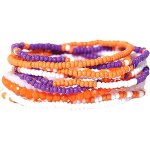 image:imageINK  ALLOY Game Day Bracelet Stacks Beaded Bracelets for Football Gameday Outfits Handmade Jewelry for College Students Teachers Football Moms Set of 10Purple  Orange