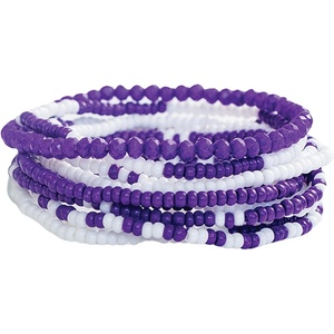 image:imageINK  ALLOY Game Day Bracelet Stacks Beaded Bracelets for Football Gameday Outfits Handmade Jewelry for College Students Teachers Football Moms Set of 10Purple  White