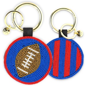 image:imageINK  ALLOY Game Day Football Beaded Bag Charm  Lightweight Handmade Keychain for Sports Moms Fans amp Students for GamedayBlue  Crimson