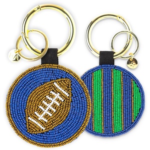 image:imageINK  ALLOY Game Day Football Beaded Bag Charm  Lightweight Handmade Keychain for Sports Moms Fans amp Students for GamedayBlue  Gold  Green