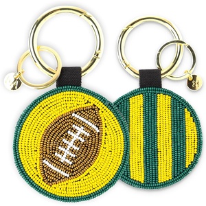 image:imageINK  ALLOY Game Day Football Beaded Bag Charm  Lightweight Handmade Keychain for Sports Moms Fans amp Students for GamedayGreen  Yellow