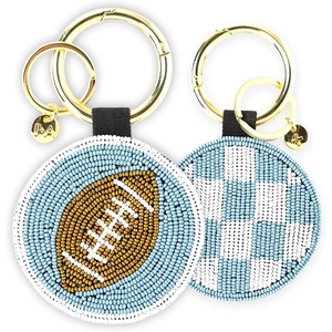 image:imageINK  ALLOY Game Day Football Beaded Bag Charm  Lightweight Handmade Keychain for Sports Moms Fans amp Students for GamedayNavy  Blue  White