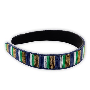 image:imageINK  ALLOY Game Day Striped Beaded Headband  Handcrafted Statement Hair Accessories for Sports Fans  Perfect for Gameday Yellow  BlueBlue  Gold  Green