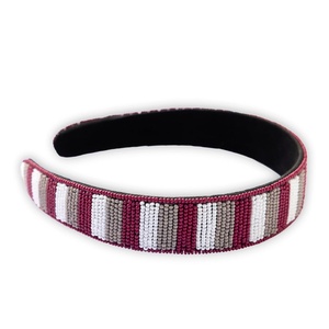 image:imageINK  ALLOY Game Day Striped Beaded Headband  Handcrafted Statement Hair Accessories for Sports Fans  Perfect for Gameday Yellow  BlueMaroon  White