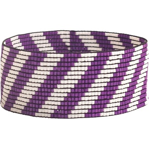 image:imageINK  ALLOY Game Day Striped Cuff Bracelets for Women Beaded Stretch Bracelet for Football Gameday Outfits Handmade Jewelry for College Students Teachers Football Moms 1Inch WPurple  White