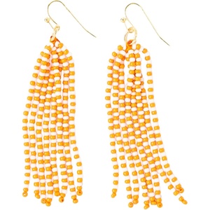 image:imageINK  ALLOY Game Day Tassel Seed Bead Earrings  Handcrafted Statement Earrings ready for Gameday  Lightweight amp BoldOrange  White
