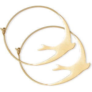 image:imageINKALLOY Bird Earrings for Women Amelia Brass Circle Bird Hoop Earrings Boho Large Statement Hoops Handmade Jewelry for the Modern Bohemian 175InchesHoop