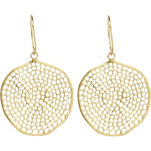image:imageINKALLOY Dangle Earrings for Women Disc Earrings Gretchen Brass Metal Statement Earrings Hypoallergenic Handmade Jewelry for the Modern Bohemian 25Inch L