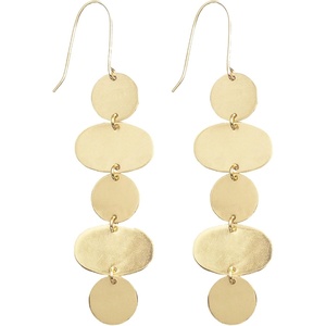 image:imageINKALLOY Dangle Earrings for Women Gretchen Brass Long Oval Circle Metal Statement Earrings Dangling Hypoallergenic Handmade Jewelry for the Modern Bohemian 35InchOval Circle