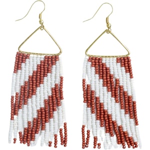 image:imageINKALLOY Game Day Earrings for Women Beaded Fringe Earrings for Football Gameday Outfits Handmade Jewelry for College Students Team Gifts Teachers Football MomsBurnt Orange  White