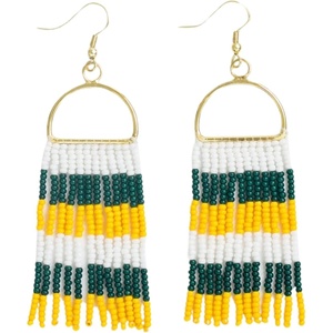 image:imageINKALLOY Game Day Earrings for Women Beaded Fringe Earrings for Football Gameday Outfits Handmade Jewelry for College Students Team Gifts Teachers Football MomsGreen  Yellow