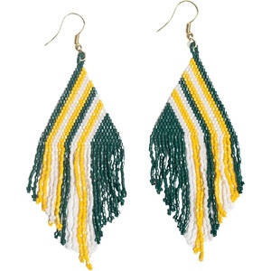 image:imageINKALLOY Game Day Earrings for Women Luxe Beaded Fringe Earrings for Football Gameday Outfits Handmade Jewelry for College Students Team Gifts Teachers Football MomsGreen  Yellow