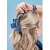 image:imageINKALLOY Beaded Hair Clips Lola Large Statement Boho Cute Claw Clips for Women Secure Hold for Thin amp Thick Hair Handmade Accessories for the Modern Bohemian 35Inches Multi Color CheckeredLapis Blue