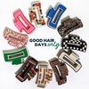 image:imageINKALLOY Beaded Hair Clips Lola Large Statement Boho Cute Claw Clips for Women Secure Hold for Thin amp Thick Hair Handmade Accessories for the Modern Bohemian 35Inches Multi Color CheckeredLapis Blue
