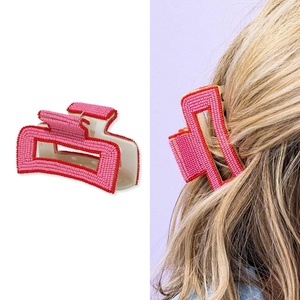image:imageINKALLOY Beaded Hair Clips Lola Large Statement Boho Cute Claw Clips for Women Secure Hold for Thin amp Thick Hair Handmade Accessories for the Modern Bohemian 35Inches Multi Color CheckeredHot Pink