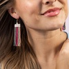 image:imageINKALLOY Beaded Earrings for Women Dangling Adaline Seed Bead Fringe Statement Boho Earrings Hypoallergenic Handmade Jewelry for the Modern Bohemian 325InchTwo Toned Multicolor