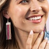 image:imageINKALLOY Beaded Earrings for Women Dangling Adaline Seed Bead Fringe Statement Boho Earrings Hypoallergenic Handmade Jewelry for the Modern Bohemian 325InchTwo Toned Multicolor