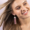 image:imageINKALLOY Beaded Earrings for Women Dangling Adaline Seed Bead Fringe Statement Boho Earrings Hypoallergenic Handmade Jewelry for the Modern Bohemian 325InchTwo Toned Multicolor