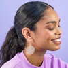 image:imageINKALLOY Dangle Earrings for Women Disc Earrings Gretchen Brass Metal Statement Earrings Hypoallergenic Handmade Jewelry for the Modern Bohemian 25Inch LSilver