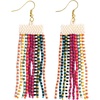 image:imageINKALLOY Beaded Earrings for Women Dangling Adaline Seed Bead Fringe Statement Boho Earrings Hypoallergenic Handmade Jewelry for the Modern Bohemian 325InchTwo Toned Multicolor