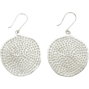 image:imageINKALLOY Dangle Earrings for Women Disc Earrings Gretchen Brass Metal Statement Earrings Hypoallergenic Handmade Jewelry for the Modern Bohemian 25Inch LSilver