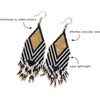 image:imageINK  ALLOY Beaded Earrings for Women Dangling Dottie Luxe Seed Bead Fringe Statement Art Deco Chandelier Earrings Hypoallergenic Handmade Jewelry for the Modern Bohemian 35Inch LengthBlack and Gold